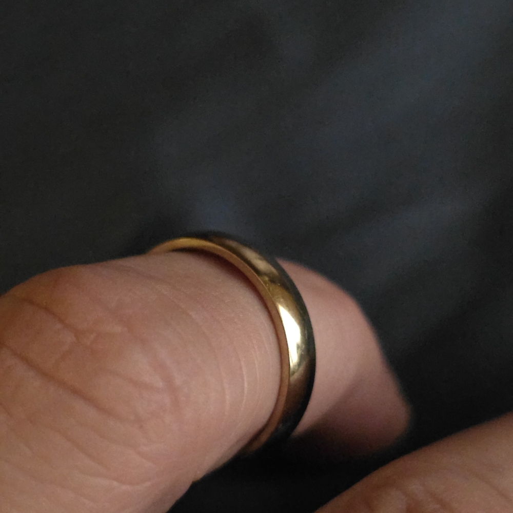 4mm stainless steel plain gold ring size 6